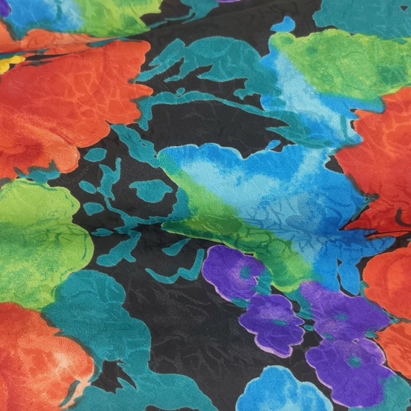 VTG 90s Indulgence Shiny Satin Jewel Toned Floral Camisole Size 34 Made in USA - Picture 4 of 7